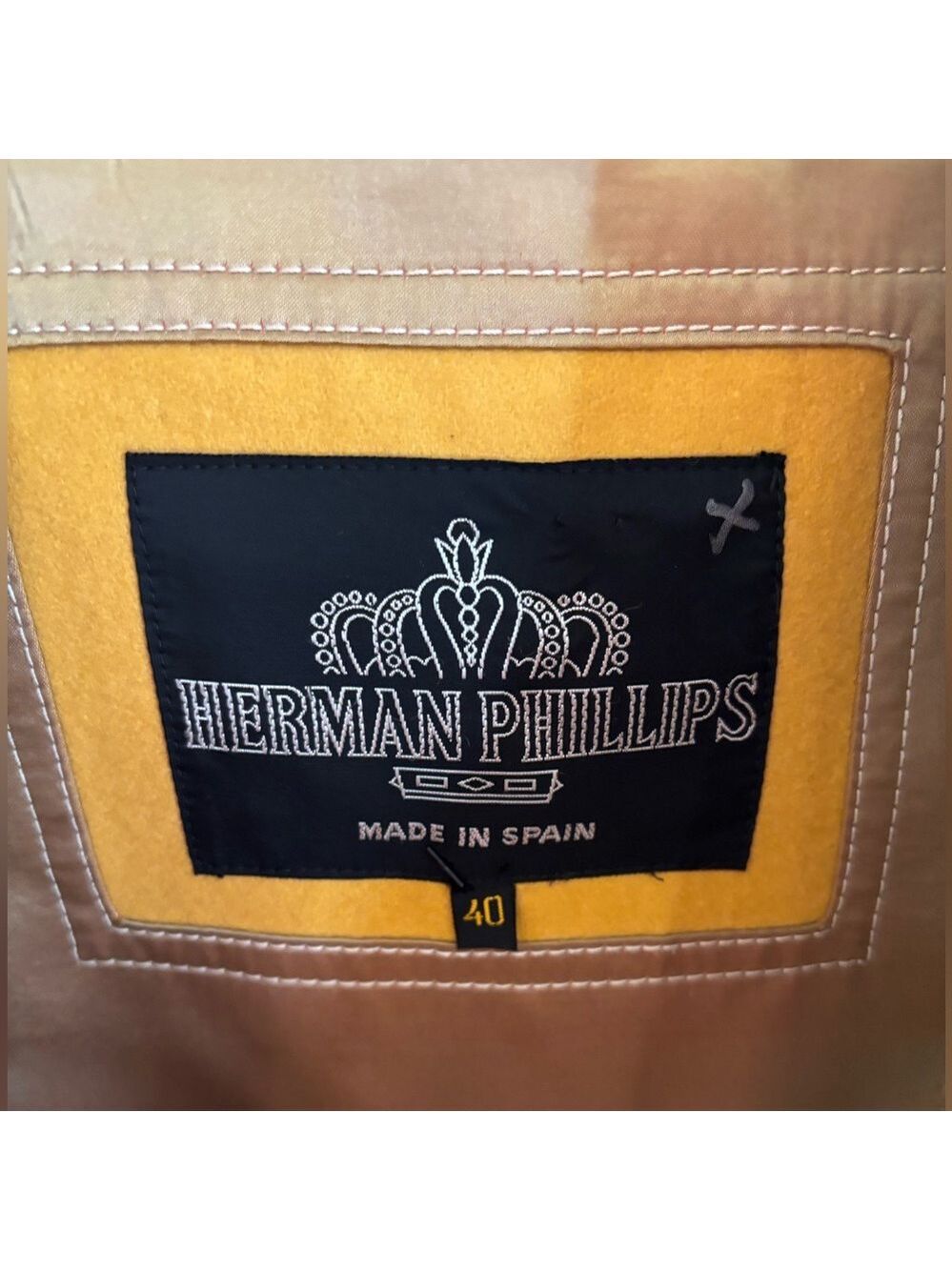VTG HERMAN PHILLIPS WOOL TAN PLAID ECLECTIC GRANDPA DBL BREASTED TRENCH COAT 40 - Picture 13 of 17